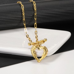 Korean Style Pendant Ins Special-Interest Design Heart-Shaped OT Buckle Chain Heart-Shaped Pendant Necklace Simple Women's Necklace in Stock