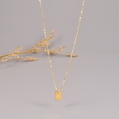 L01 Wholesale Small Square Copy Pendant Titanium Steel 18K Gold Plating Starry Necklace Clavicle Chain Artistic Retro