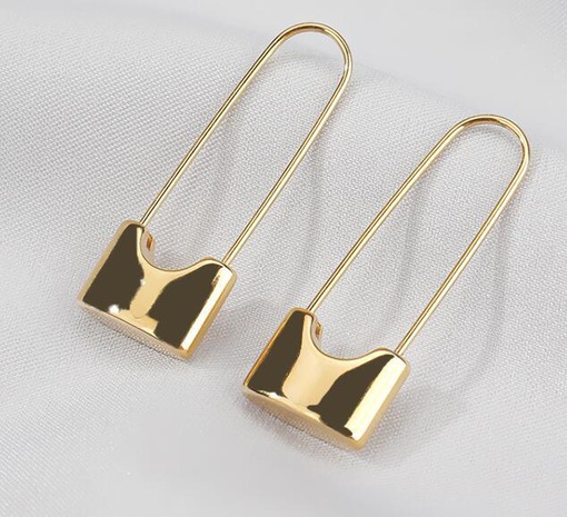 minimalistischer Stil schlossförmige lange Ohrringe Titanstahl 18K Goldbrosche's discount tags