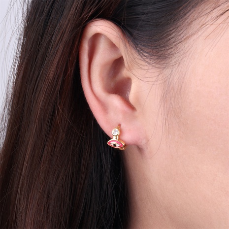 Devil's eye oil drop copper earrings new trendy fashion temperament earrings micro-inlaid earrings's discount tags