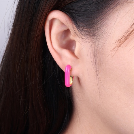 Simple C-shaped oil drop earrings trendy personality ear jewelry wholesale's discount tags