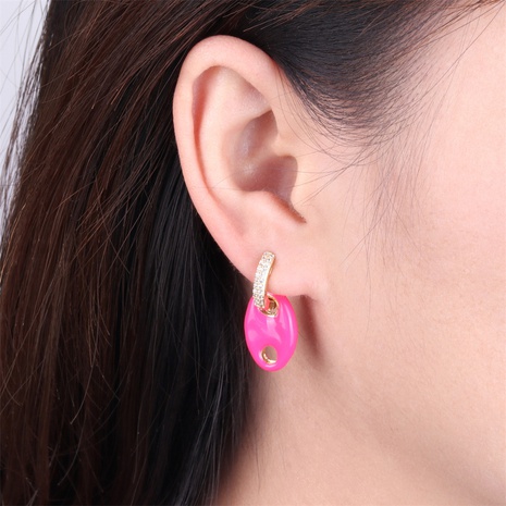Pig nose oil dripping copper earrings new trendy retro personality micro diamond earrings's discount tags