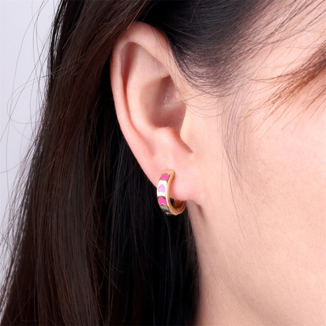 Love dripping oil copper earrings temperament ins ear buckle new trendy earrings wholesale's discount tags