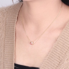 Devil's eye drop oil pendant necklace zircon copper Turkish clavicle chain wholesale