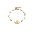 new long Ochain round brand eyes stainless steel bracelet female 14K gold hand jewelry accessoriespicture12