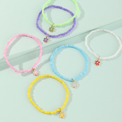 Korean style personality miyuki bead small flower pendant bracelet