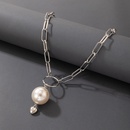Collar simple joyera hebilla de plata colgante de amor de perlas collar de una sola capapicture10