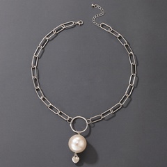 Collar simple joyería hebilla de plata colgante de amor de perlas collar de una sola capa