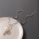 Collar simple joyera hebilla de plata colgante de amor de perlas collar de una sola capapicture12