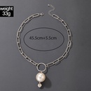 Collar simple joyera hebilla de plata colgante de amor de perlas collar de una sola capapicture13