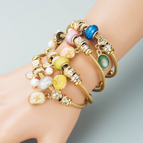 Japanese and Korean DIY Beaded Shell Multi-Element Adjustable Bracelet Accessories Golden Dora Bracelet Ethnic Style Bracelet's discount tags