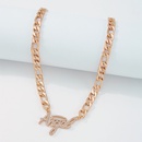 Fashion Thick Chain Necklace Simple Single Layer Necklace Full Rhinestone Retro Necklacepicture14