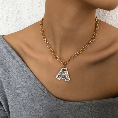 Simple Trendy Letter Fashion Exaggerated Retro Hip Hop Metal Chain Necklace's discount tags