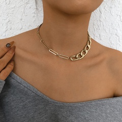 European and American OT buckle short simple clavicle chain retro punk hip-hop style necklace