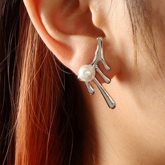 European and American lava drop earrings irregular pearl earrings simple earrings