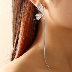 butterfly wings tassel earrings Korean long tassel earrings