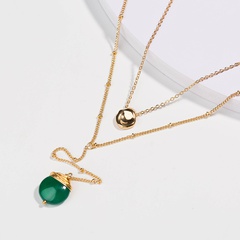European and American fashion personality design golden pea pendant multi-layer necklace