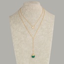 European and American fashion personality design golden pea pendant multilayer necklacepicture17
