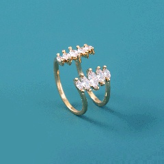 Cross-border new jewelry luxury horse eye open ring inlaid zircon index finger trend ring
