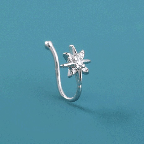 Anneau de nez en zircon étoile en forme de U piercing micro-incrusté bijoux de faux nez NHDB469678's discount tags
