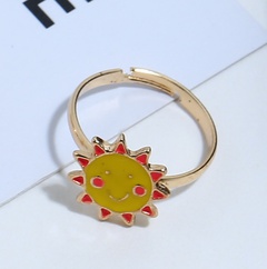 European and American cartoon cute creative design open simple retro drip sun flower ring