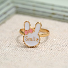 Creative dripping oil rabbit ring European and American simple retro fashion adjustable joint ring