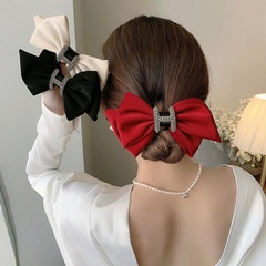 2021 Japanese and Korean New Internet Celebrity H Letter Barrettes Back Head Minimalist Bowknot Delicate Rhinestone Bangs Clip Top Clip