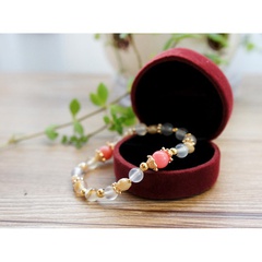 temperament Korean bracelet fashion agate crystal bracelet pink shell bracelet