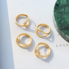 Japanese and Korean Ins Cool Style Cross-Border Hot Selling Geometric Irregular Titanium Steel 18K Gold Plating Female Ring Ring A262