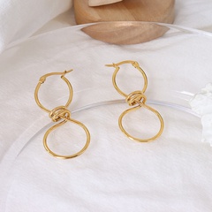 ins style design niche geometric figure 8 twist earrings titanium steel earrings 18K gold plating jewelry