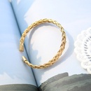 simple retro bamboo open bracelet woven jewelry titanium steel material plated 18k gold braceletpicture11