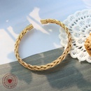 simple retro bamboo open bracelet woven jewelry titanium steel material plated 18k gold braceletpicture12