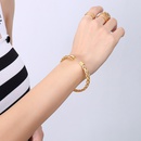 simple retro bamboo open bracelet woven jewelry titanium steel material plated 18k gold braceletpicture13