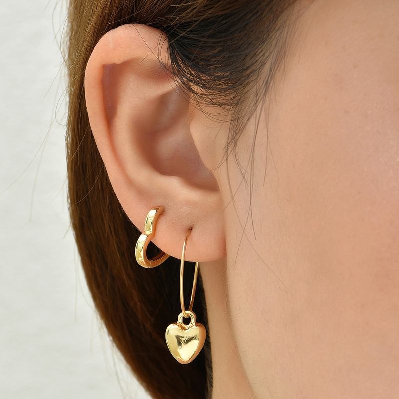 Fashionable geometric heart pendant stainless steel earring wholesale