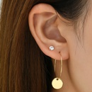 European and American fashion geometric disc alloy diamond earring set wholesalepicture5