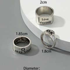 Japanese and Korean Ins Style European and American Fashion Couple Couple Rings High Cold Wind Retro 2021 Popular Street Hip-Hop Men's Ring