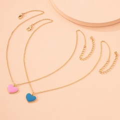 Pink Blue Love Halskette weiblich 2021 neues Design Sinn Nischen pullover Kette einfache Temperament Mode Halskette