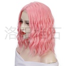 Percken Europische und amerikanische Damen Percken kleine Spitze Front Spitze Chemiefaser Kopf bedeckung rosa Wasserwellen kurze lockige Haare wigspicture10