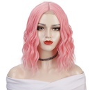 Percken Europische und amerikanische Damen Percken kleine Spitze Front Spitze Chemiefaser Kopf bedeckung rosa Wasserwellen kurze lockige Haare wigspicture11