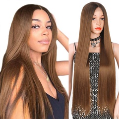 Wig European and American Ladies Wig Long Straight Hair Synthetic Wigs Front Lace Small Lace Foreign Trade Wig Wig Wig