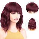 European and American Ladies Wig Short Curly Hair Wine Red Bangs Wigs Womens Shoulder Curly Hair Korean Style Spot One Piece Dropshippingpicture11