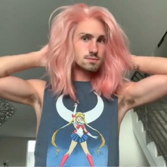 Europäische und amerikanische Herrenperücken langes lockiges Haar rosa Cosplay Prom Perücken Haarsets Großhandel