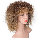 Fashion ladies chemical fiber wig golden wig small curly short curly hair chemical fiber headgearpicture9