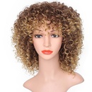 Fashion ladies chemical fiber wig golden wig small curly short curly hair chemical fiber headgearpicture11