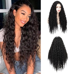 European and American ladies wigs long curly hair lace wig small volume headgear wig