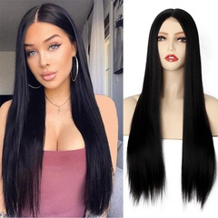 Fashion women's wig long straight hair chemical fiber wig headgear