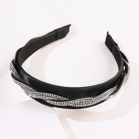 Retro elegant twist hair band rhinestone headband's discount tags