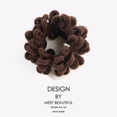 Autumn and Winter Plush Hair Band Women's Pleated Beard Edge Velvet Elastic Wide Rubber Band Ins Hair Rope Rubber Band Simple Hairtie
