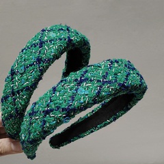 Schwamm Stirnband Retro grüner kleiner Duft Wind hohe Schädel Pailletten modische gepresste Haar karte koreanische Internet-Promi-Kopf bedeckung