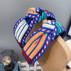 wholesale color matching knotted wide headband European and American color head buckle